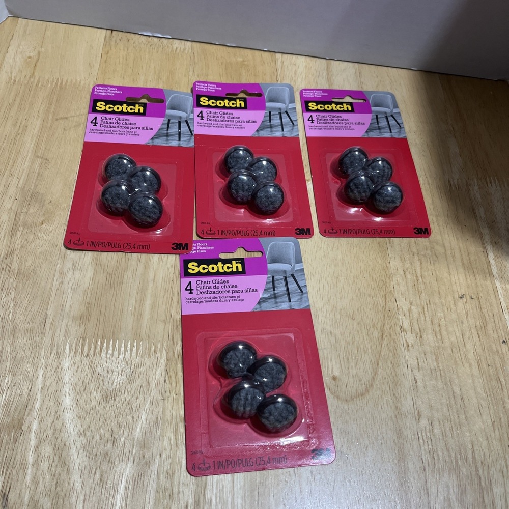 Scotch Nail-In Felt Chair Glides for Hard Floors 4 Pack (‎ 4 Packs )